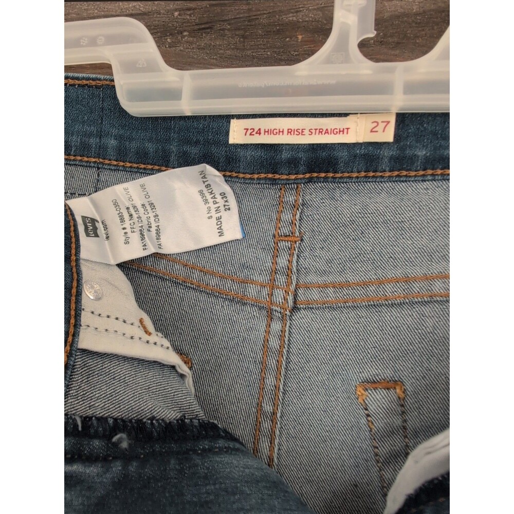 Levi's 724 High Rise Straight Leg Jeans Dark Wash Size 27 - Picture 3 of 7
